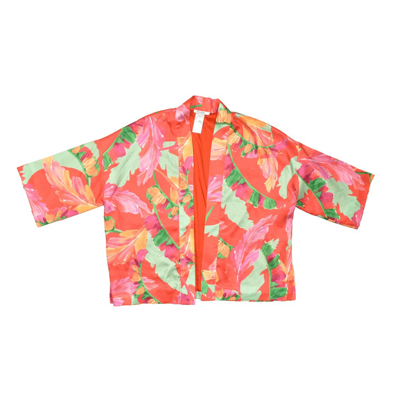 Chico's Women's Tropical Floral Kimono Cardigan Robe Regular Size S/M - Picture 1 of 8